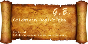 Goldstein Boglárka névjegykártya